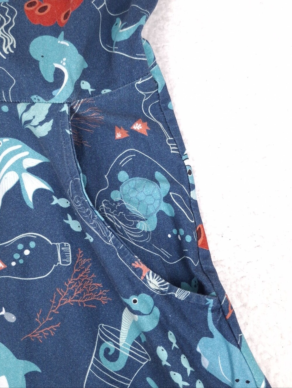 Svaha twirl dress ocean pollution conservation marine biology sea life pockets - Picture 4 of 10